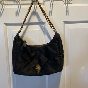 Kurt Geiger Black Quilted Shoulder Bag with Chain Strap Detail